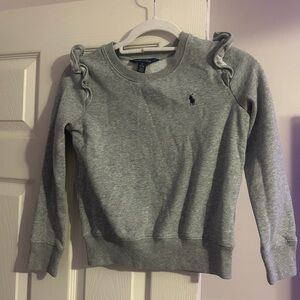 Polo by Ralph Lauren Gray Kids Sweatshirt with Ruffle Accents